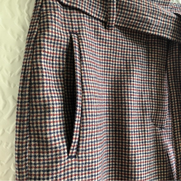 Aritzia Wilfred New Tie Front Pant Wool Cashmere Blend Eliot Plaid Print Pants - Picture 10 of 16